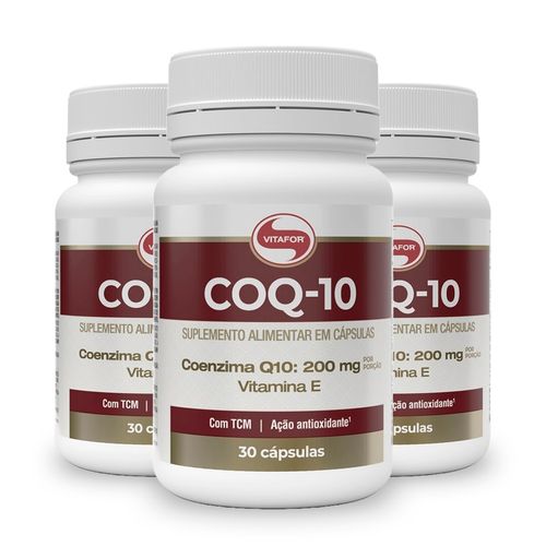 Kit 3 Coenzima Q10 200mg Vitafor 30 Cápsulas Kit 3 Coenzima Q10 200mg Vitafor 30 Cápsulas