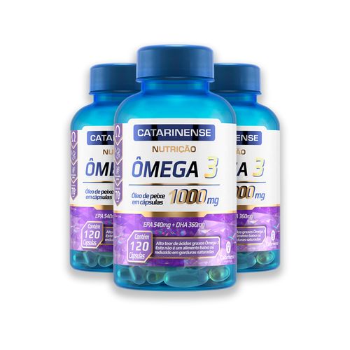 Kit 3 Ômega 3 1000mg Catarinense 120 Cápsulas Kit 3 Ômega 3 1000mg Catarinense 120 Cápsulas