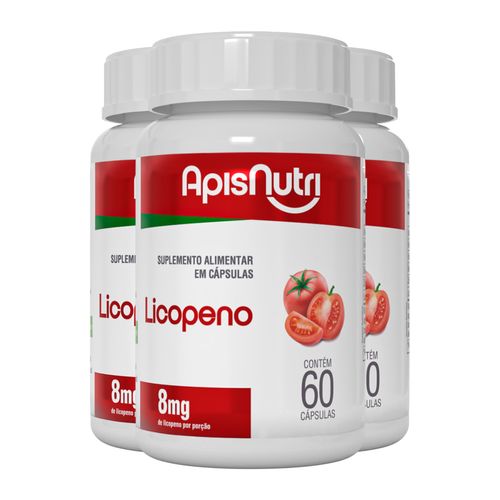 Kit 3 Licopeno de tomate Apisnutri 60 cápsulas Kit 3 Licopeno de tomate Apisnutri 60 cápsulas
