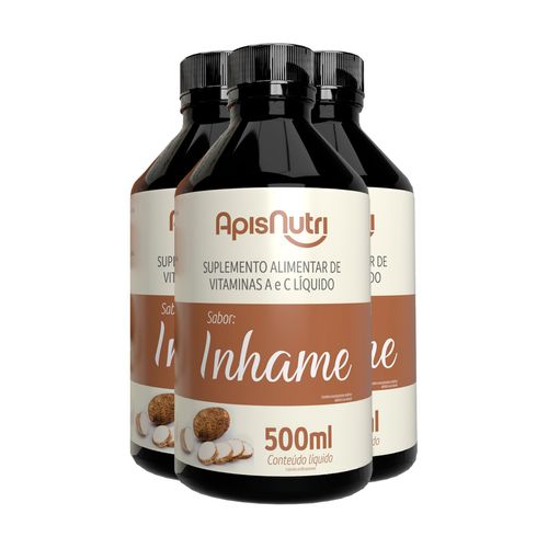 Kit 3 Elixir de Inhame Vitamínico 500ml Apisnutri Kit 3 Elixir de Inhame Vitamínico 500ml Apisnutri