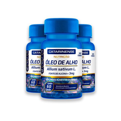 Kit 3 Óleo de Alho 3mg Catarinense 60 Cápsulas Kit 3 Óleo de Alho 3mg Catarinense 60 Cápsulas