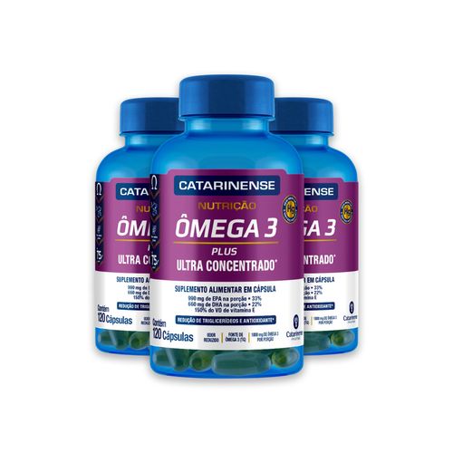 Kit 3 Ômega 3 Plus Ultra Concentrado Catarinense 120 Cápsulas