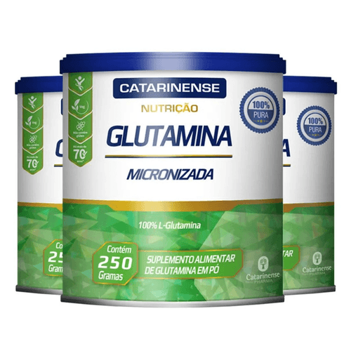 Kit 3 Glutamina Micronizada Catarinense 250g Kit 3 Glutamina Micronizada Catarinense 250g