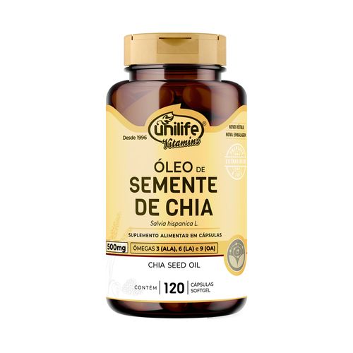 Óleo de Semente de Chia Unilife 120 Cápsulas