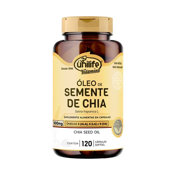 Óleo de Semente de Chia Unilife 120 Cápsulas