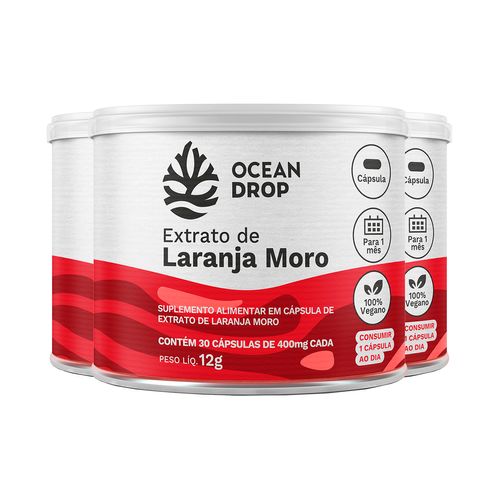 Kit 3 Laranja Moro Ocean Drop Vegana 30 Cápsulas Kit 3 Laranja Moro Ocean Drop Vegana 30 Cápsulas