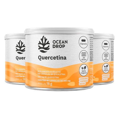 Kit 3 Quercetina Ocean Drop 60 Cápsulas