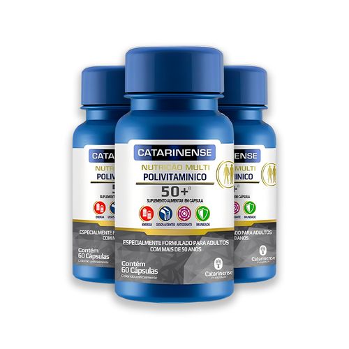 Kit 3 Polivitamínico Sênior +50 Catarinense 60 Cápsulas Kit 3 Polivitamínico Sênior +50 Catarinense 60 Cápsulas