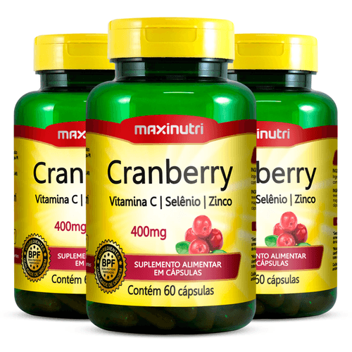 Kit 3 Cranberry Maxinutri 60 Cápsulas Kit 3 Cranberry Maxinutri 60 Cápsulas