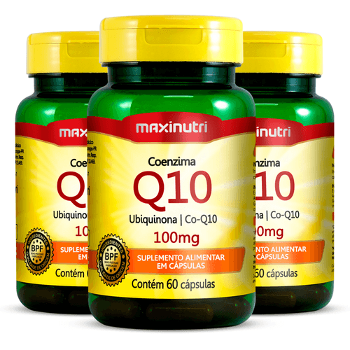 Kit 3 Coenzima q10 100mg Maxinutri 60 Cápsulas