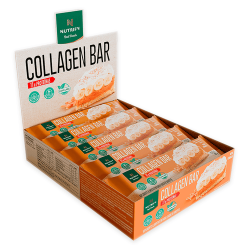 Caixa Collagen Bar Nutrify Barra Proteína Banoffe 10und Caixa Collagen Bar Nutrify Barra Proteína Banoffe 10und