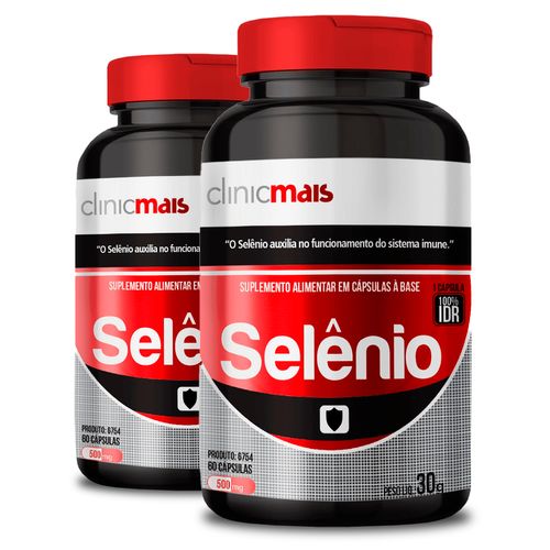 Kit 2 Selênio ClinicMais 60 Cápsulas 500 mg