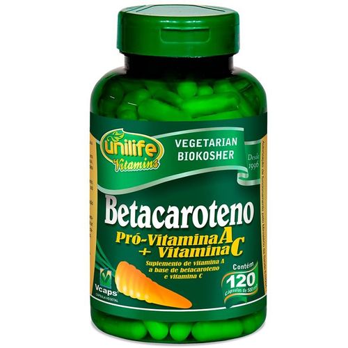 Betacaroteno Pró-Vitamina A 120 cápsulas Unilife