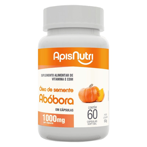 Óleo de Semente de Abóbora 1000mg Apisnutri 60 cápsulas