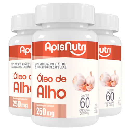 Kit 3 Óleo de Alho Apisnutri 60 Cápsulas