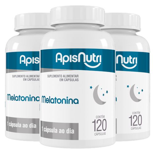 Kit 3 Melatonina Apisnutri 120 cápsulas