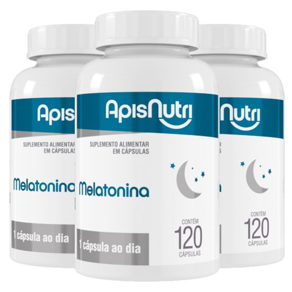Kit 3 Melatonina Apisnutri 120 cápsulas