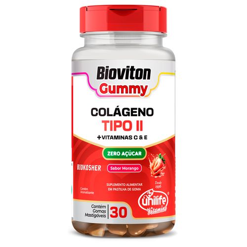 Gummy Colágeno Tipo II Morango Unilife 30 gomas Gummy Colágeno Tipo II Morango Unilife 30 gomas