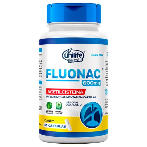 Fluonac Acetilcisteína Unilife 30 cápsulas
