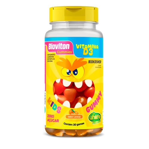 Gummy Kids Vitamina D3 Unilife 30 gomas Laranja
