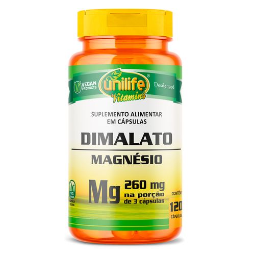 Magnésio Dimalato Unilife 120 Cápsulas Magnésio Dimalato Unilife 120 Cápsulas