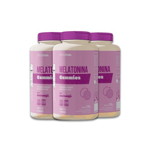 Kit 3 Melatonina Gummies Clinicmais 30 Gomas Maracujá Kit 3 Melatonina Gummies Clinicmais 30 Gomas Maracujá
