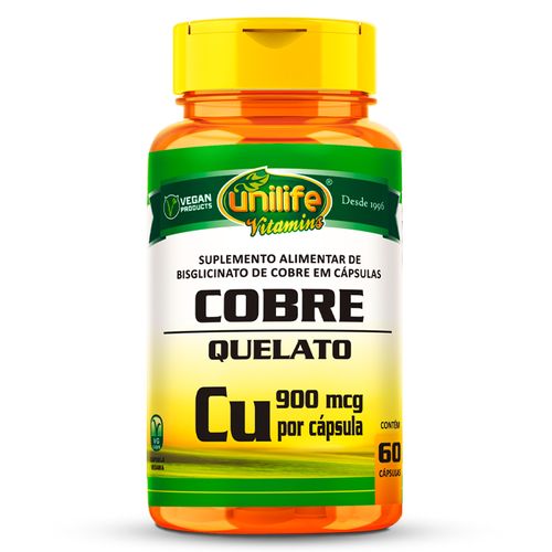 Cobre Quelato Unilife 60 cápsulas