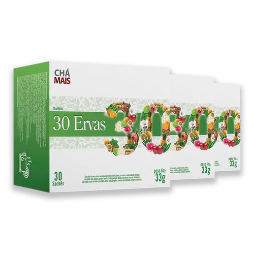 Kit 3 Chá Misto 30 Ervas Flores e Frutas CháMais 30 Sachês Kit 3 Chá Misto 30 Ervas Flores e Frutas CháMais 30 Sachês