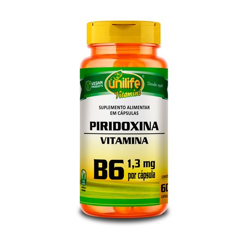 Vitamina B6 Piridoxina Unilife 60 Cápsulas