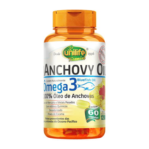 Ômega 3 Óleo de Anchovas 60 cápsulas Unilife Ômega 3 Óleo de Anchovas 60 cápsulas Unilife