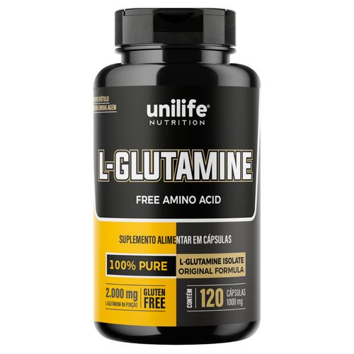 L-Glutamina 100% pura 120 cápsulas Unilife