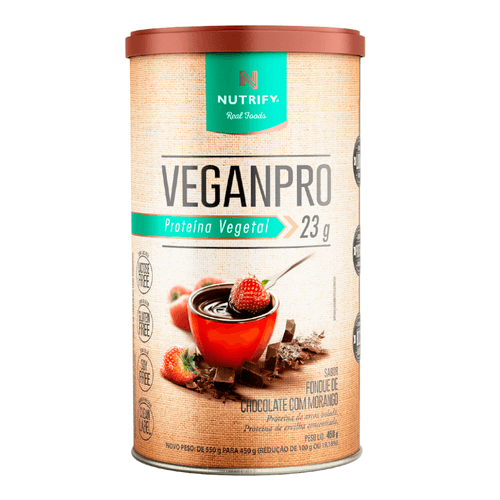 Veganpro Proteína Vegetal Chocolate com Morango Nutrify 450g Veganpro Proteína Vegetal Chocolate com Morango Nutrify 450g