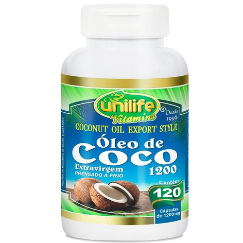 Óleo de Coco Extra Virgem 120 cápsulas Unilife Óleo de Coco Extra Virgem 120 cápsulas Unilife