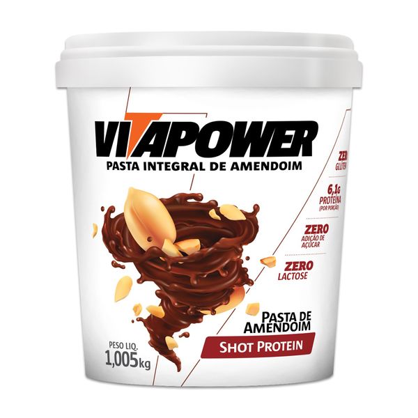 Pasta de Amendoim Vitapower Integral Shot Protein 1Kg