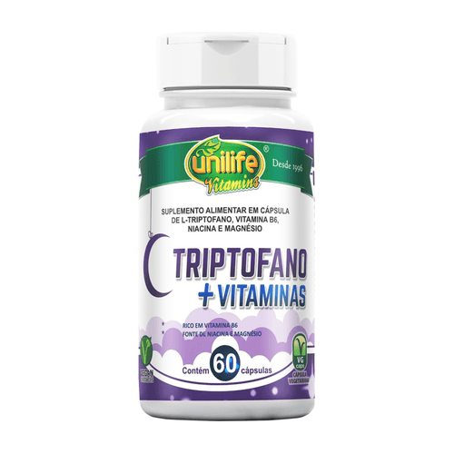 L-Triptofano + vitaminas da Unilife - 60 cápsulas L-Triptofano + vitaminas da Unilife - 60 cápsulas