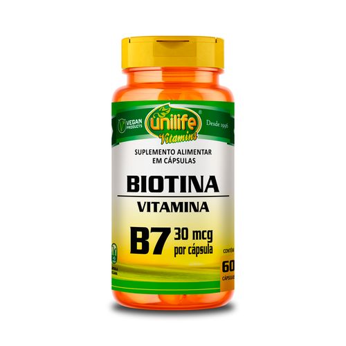 Vitamina B7 Biotina 60 cápsulas Unilife