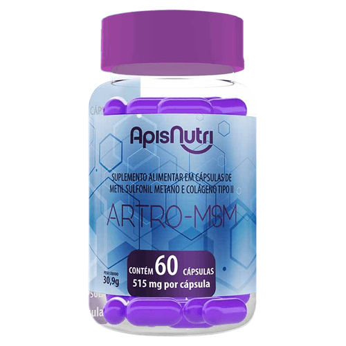 Artro MSM Metil Sulfonil + Colágeno tipo 2 Apisnutri 60 cápsulas Artro MSM Metil Sulfonil + Colágeno tipo 2 Apisnutri 60 cápsulas