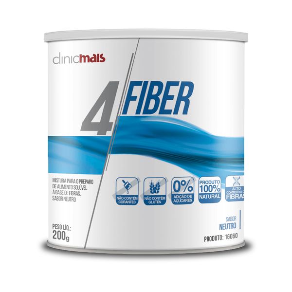 4 Fiber Fibras Solúveis ClinicMais 200g Neutro