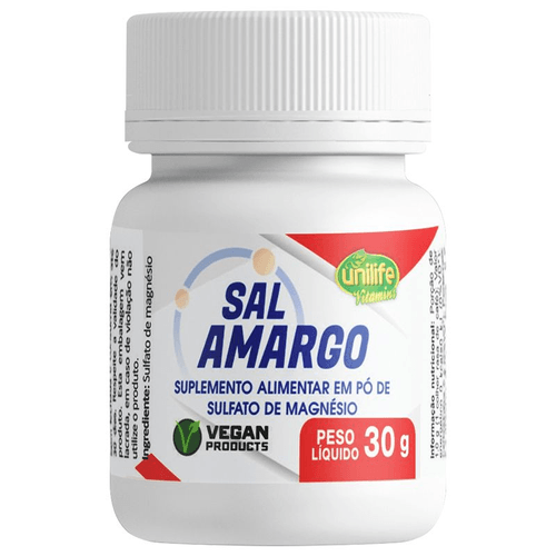 Sal Amargo Sulfato de Magnésio Unilife 30g Sal Amargo Sulfato de Magnésio Unilife 30g