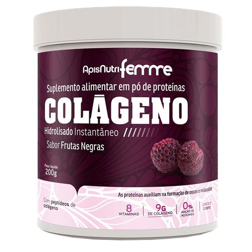 Colágeno Hidrolisado Beauty Complex Apisnutri 200g Frutas Roxas Colágeno Hidrolisado Beauty Complex Apisnutri 200g Frutas Roxas