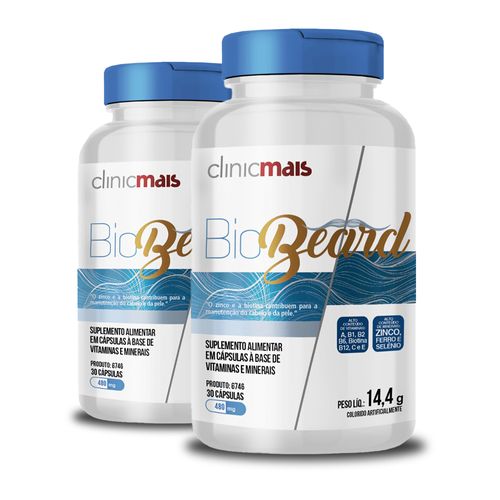Kit 2 Biobeard ClinicMais 30 Cápsulas 480mg