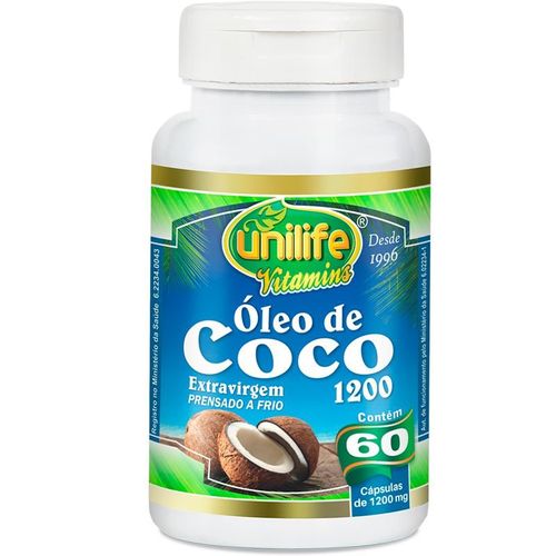 Óleo de Coco Extravirgem Unilife 60 Cápsulas Óleo de Coco Extravirgem Unilife 60 Cápsulas
