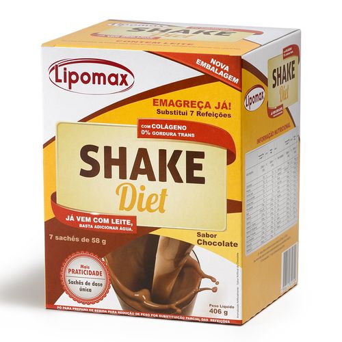 Lipomax Shake Diet Chocolate 58g 7 Sachês Lipomax Shake Diet Chocolate 58g 7 Sachês