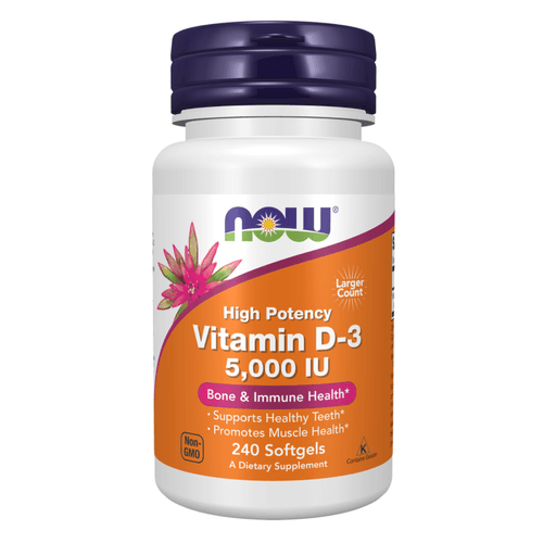 Vitamina D3 125mcg 5000UI 240 Softgels NOW Foods