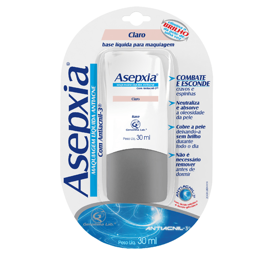 Maquiagem Antiacne Líquida Claro Asepxia 30ml Maquiagem Antiacne Líquida Claro Asepxia 30ml