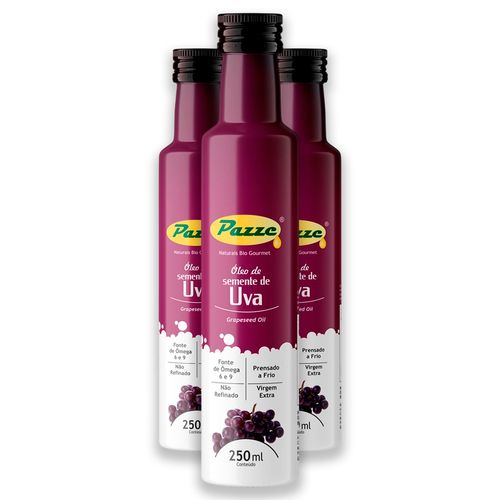 Kit 3 Óleo de Semente de Uva Pazze 250ml Kit 3 Óleo de Semente de Uva Pazze 250ml