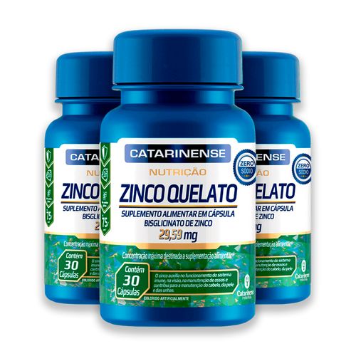 Kit 3 Zinco Catarinense 30 Cápsulas