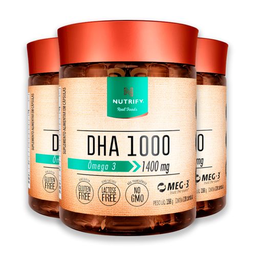 Kit 3 Ômega 3 DHA Nutrify 120 Cápsulas