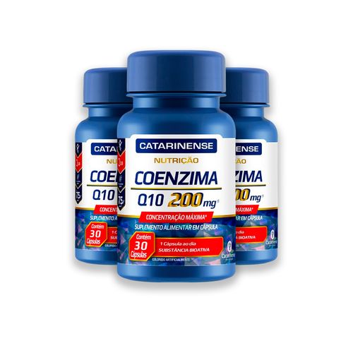 Kit 3 Coenzima Q10 200mg 30 Cápsulas Catarinense Kit 3 Coenzima Q10 200mg 30 Cápsulas Catarinense
