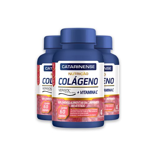 Kit 3 Colágeno Verisol e Vit. C Catarinense 60 Cápsulas Kit 3 Colágeno Verisol e Vit. C Catarinense 60 Cápsulas